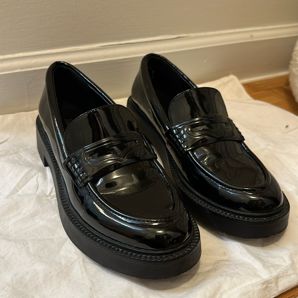 Zara Black Patent Loafers